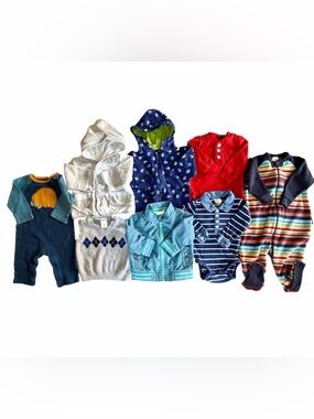Mixed Baby Boy Bundle - Tops Jackets Pajamas